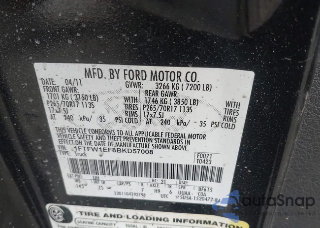 1FTFW1EF8BKD57008: 44312785