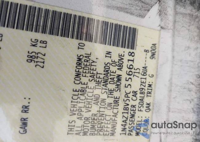 1N4AZ1BV5PC556618: 44312790