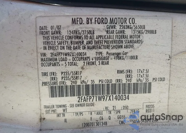 2FAFP71W97X140034: 44312945