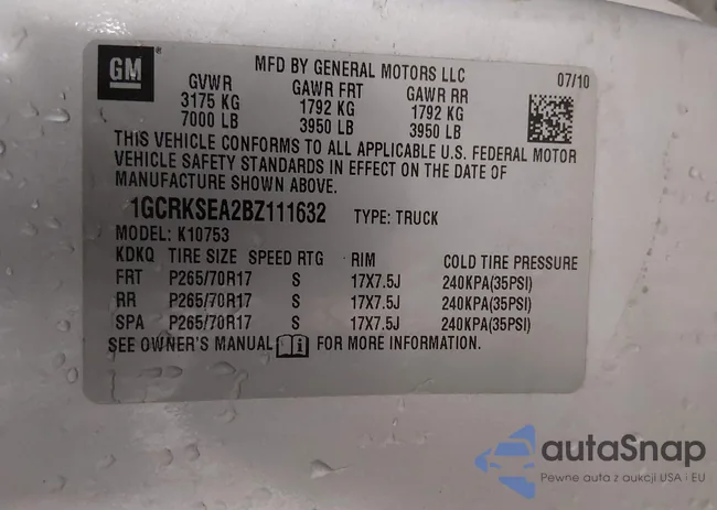 1GCRKSEA2BZ111632: 44312982