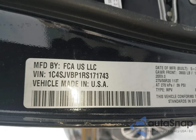 1C4SJVBP1RS171743: 44314002