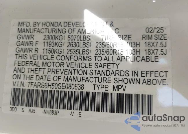 7FARS6H50SE080638: 44314080