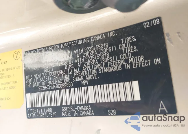 2T2HK31U49C099890: 44314167