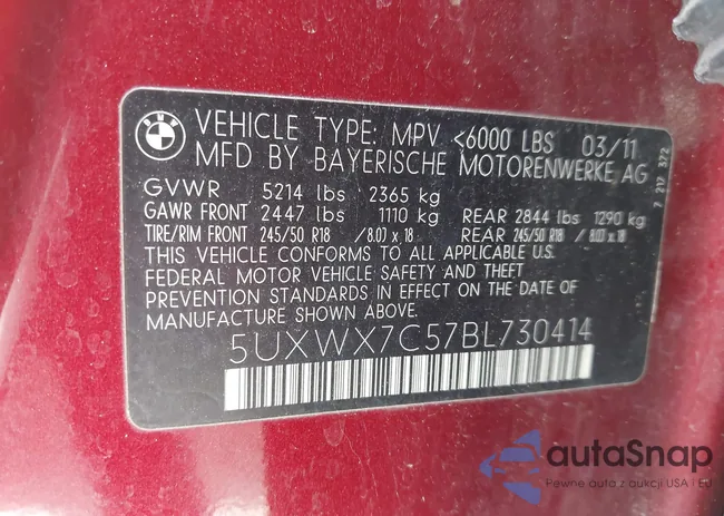 5UXWX7C57BL730414: 44314236