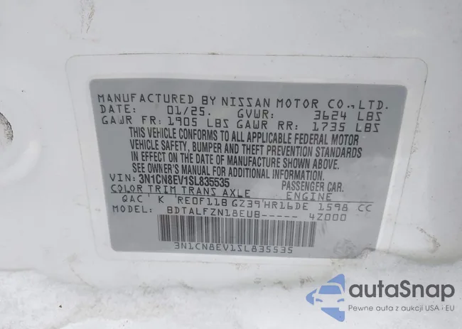 3N1CN8EV1SL835535: 44314275
