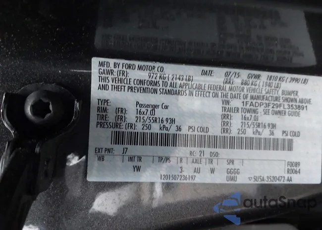 1FADP3F29FL353891: 44314317