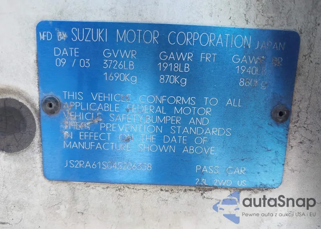 JS2RA61S045206358: 44314331