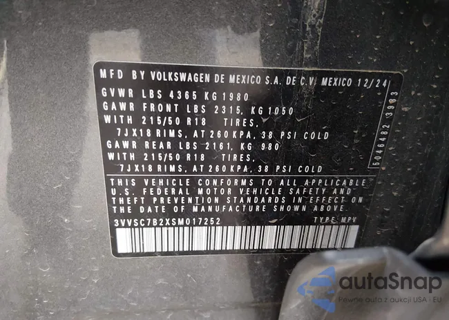 3VVSC7B2XSM017252: 44314343