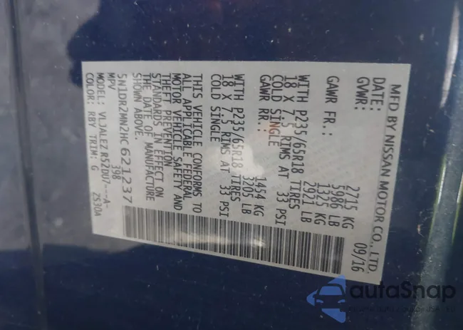 5N1DR2MN2HC621237: 44314572