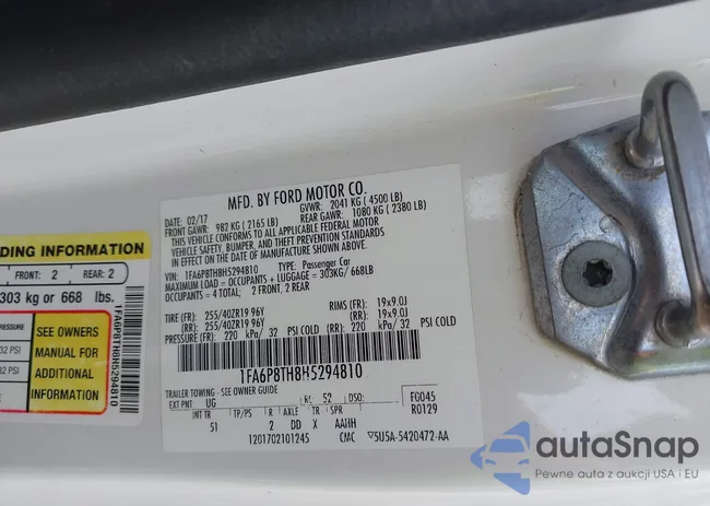 1FA6P8TH8H5294810: 44313620