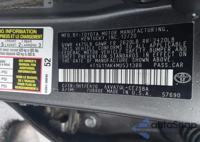 4T1G11AK4MU531388: 44313665