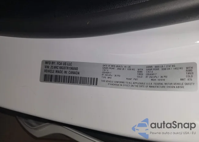 2C4RC1BG0TR196840: 44313702