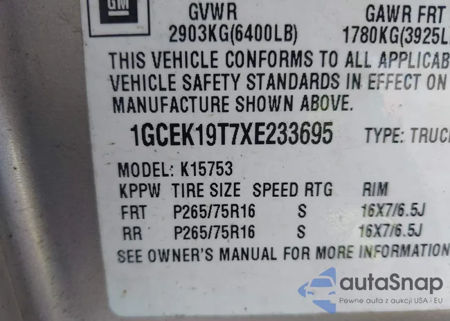 1GCEK19T7XE233695: 44313838