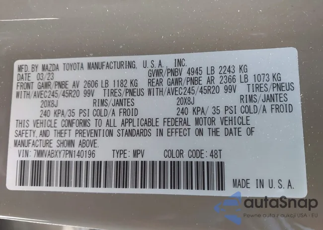 7MMVABXY7PN140196: 44313845