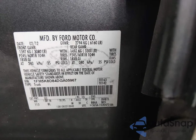 1FM5K8D84DGA05967: 44313847