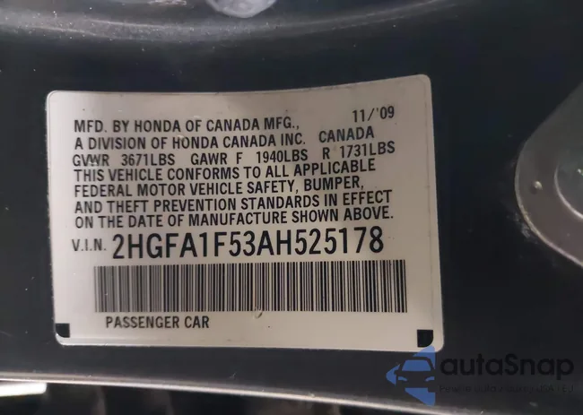 2HGFA1F53AH525178: 44313858