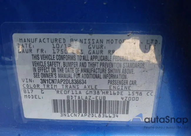 3N1CN7AP2DL836634: 44313894