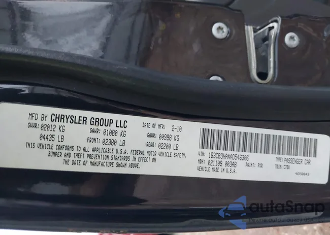 1B3CB3HAXAD546306: 44313945