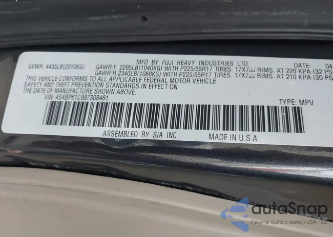 4S4BP61C987308461: 44315112