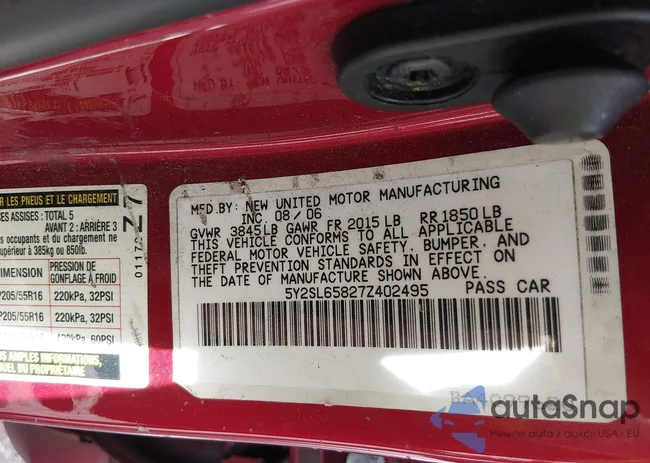 5Y2SL65827Z402495: 44315123