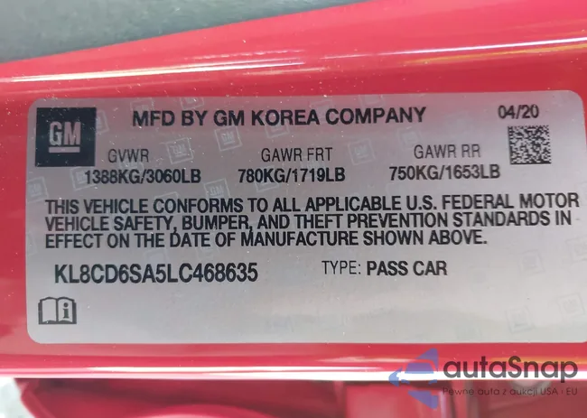 KL8CD6SA5LC468635: 44315145