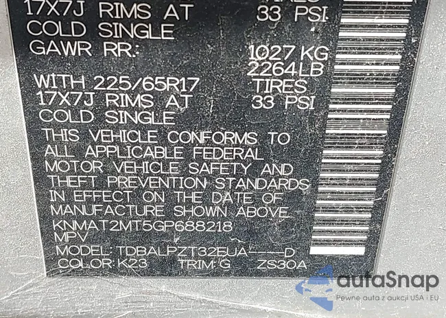 KNMAT2MT5GP688218: 44315328