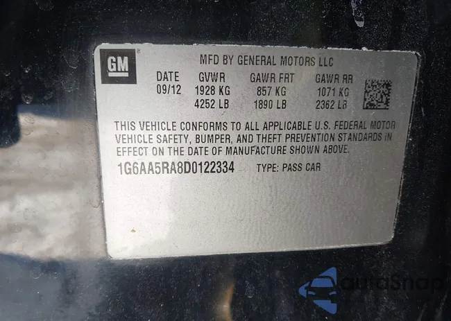 1G6AA5RA8D0122334: 44315340