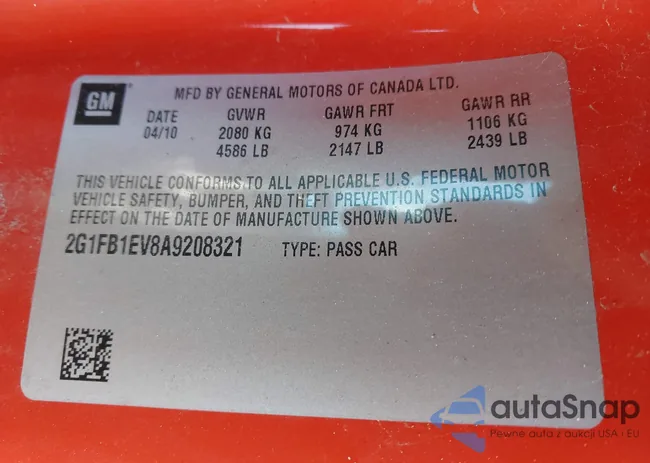 2G1FB1EV8A9208321: 44315365