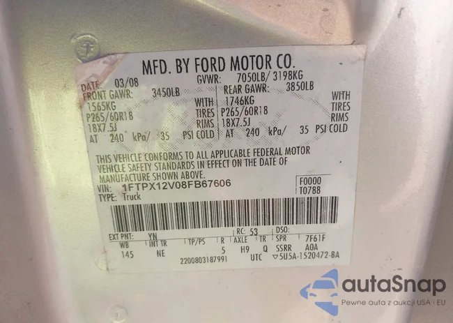 1FTPX12V08FB67606: 44315395