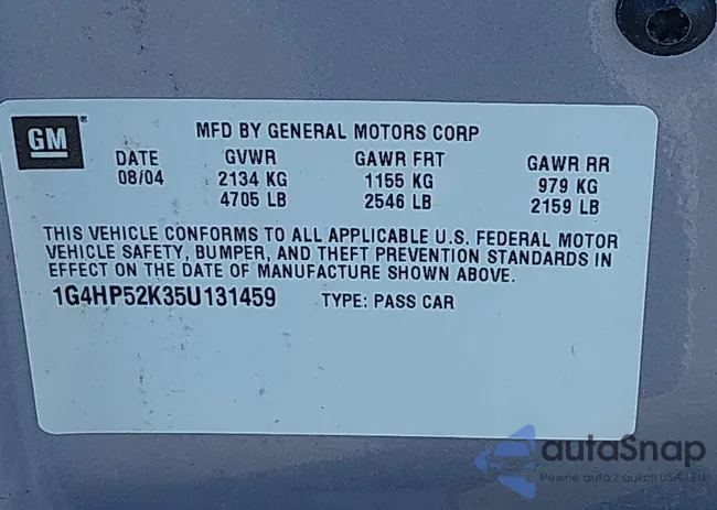 1G4HP52K35U131459: 44315402