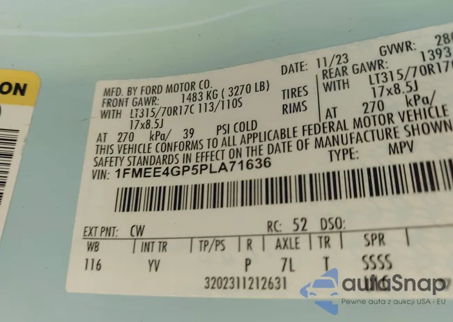 1FMEE4GP5PLA71636: 44314743