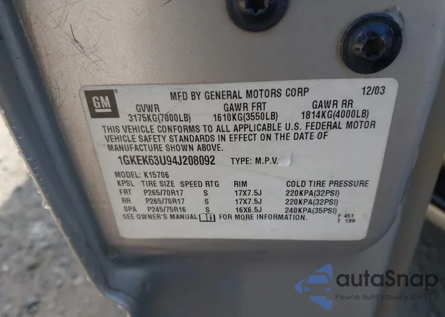 1GKEK63U94J208092: 44314772