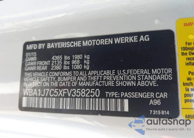 WBA1J7C5XFV358250: 44314888