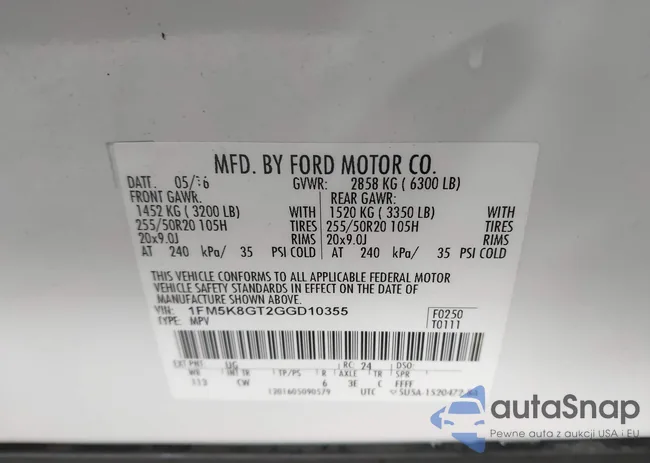 1FM5K8GT2GGD10355: 44314981