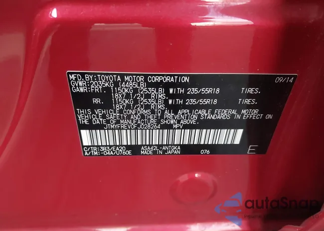 JTMYFREV0FJ028264: 44316021