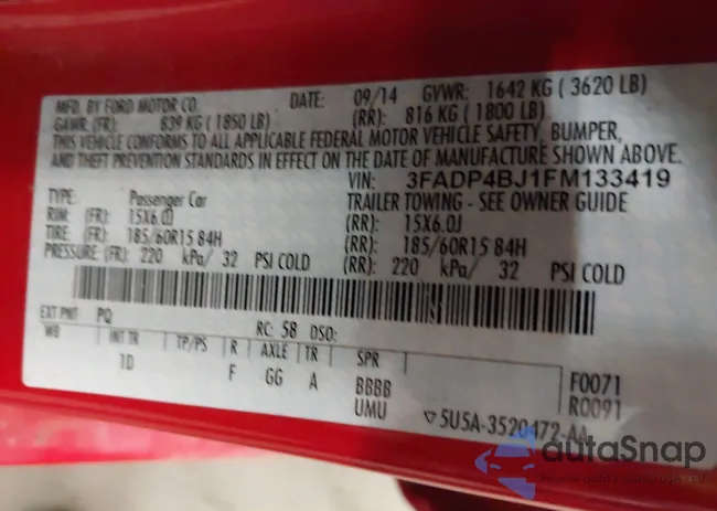 3FADP4BJ1FM133419: 44316288