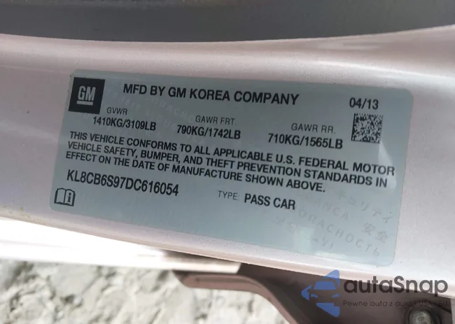 KL8CB6S97DC616054: 44316399