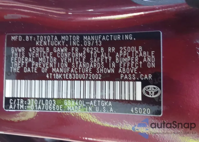 4T1BK1EB3DU072002: 44316450