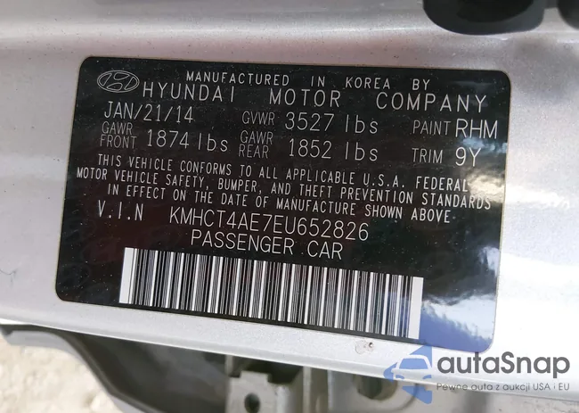 KMHCT4AE7EU652826: 44316466