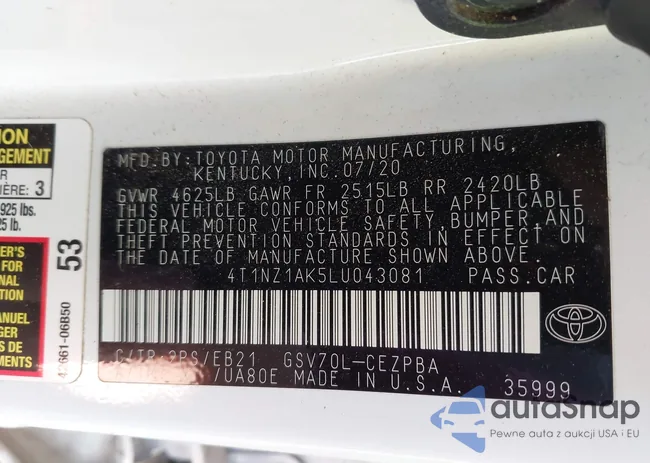 4T1NZ1AK5LU043081: 44316559