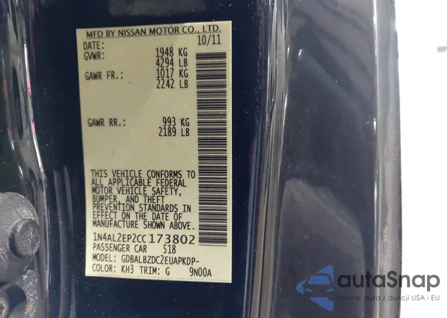 1N4AL2EP2CC173802: 44316566