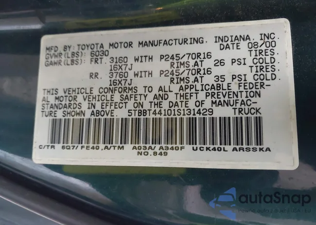 5TBBT44101S131429: 44315651