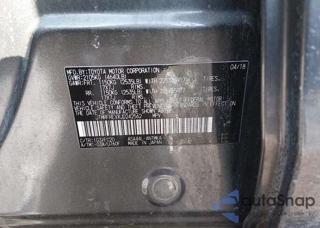 JTMRFREVXJD242562: 44315755