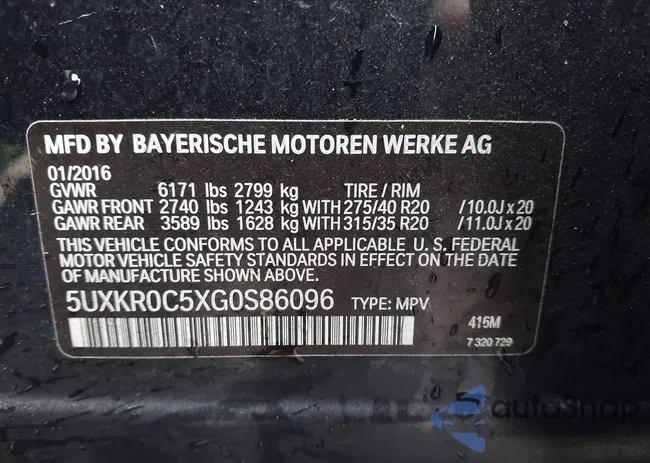 5UXKR0C5XG0S86096: 44315869