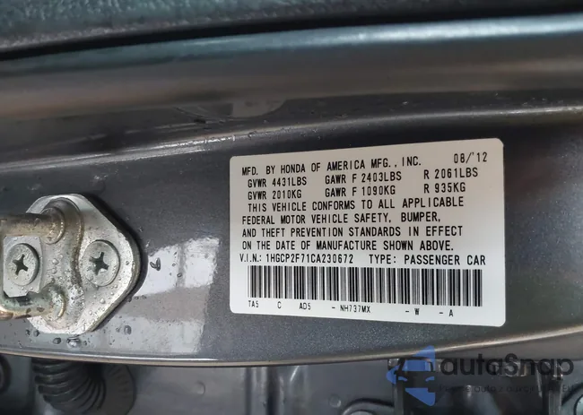 1HGCP2F71CA230672: 44315933