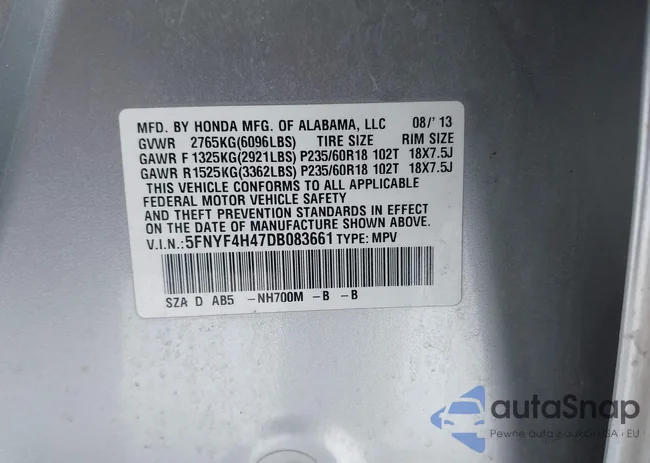 5FNYF4H47DB083661: 44317007