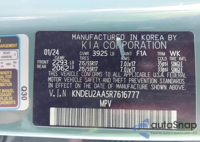 KNDEU2AA5R7616777: 44317033