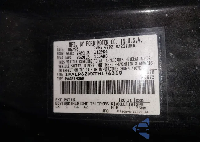 1FALP62WXTH176319: 44317177