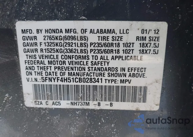 5FNYF4H51CB028341: 44317265