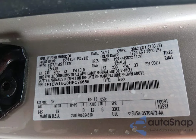 1FTEW1EG0HFC76655: 44317273